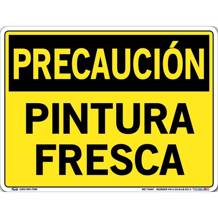 Vestil Vinyl Label Sign, 9-1/2" Height, 12-1/2" Width, Vinyl Label, Rectangle, Spanish SI-C-22-B-LB-011-S